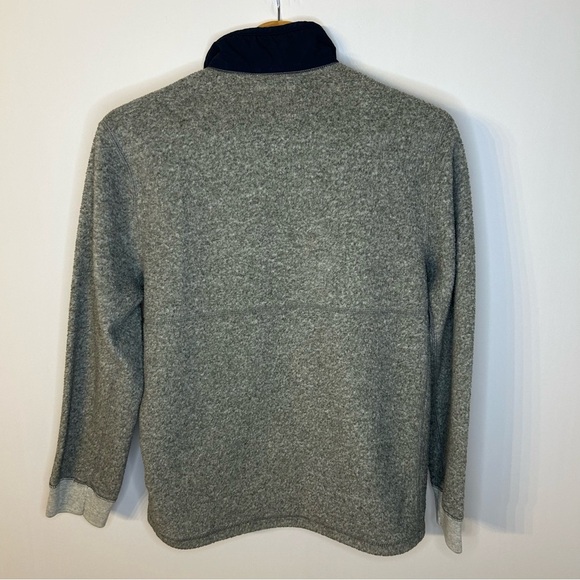Abercrombie & Fitch Men’s 1/4 Zip, Snap Fleece Sweater, Sz XS, Gray, Navy Blue - Picture 9 of 11